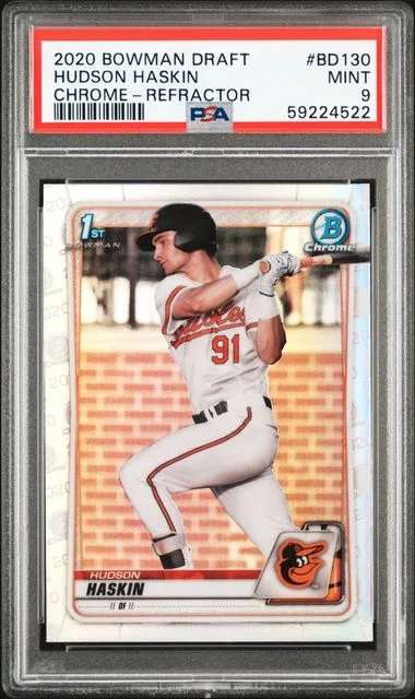 2020 Bowman Draft Hudson Haskin Chrome Refractor #BD-130 card image