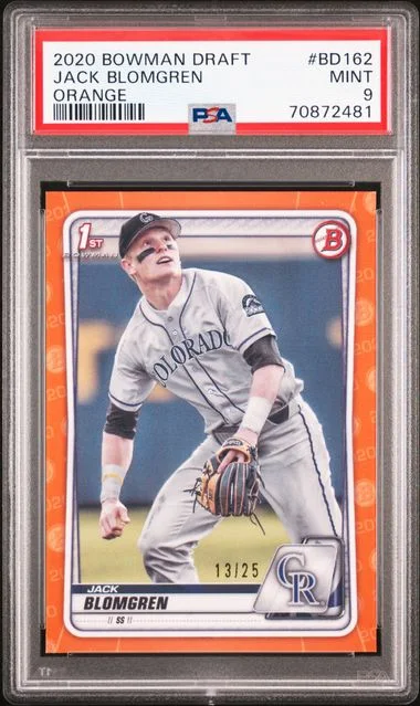 2020 Bowman Draft Jack Blomgren Orange #BD-162 card image