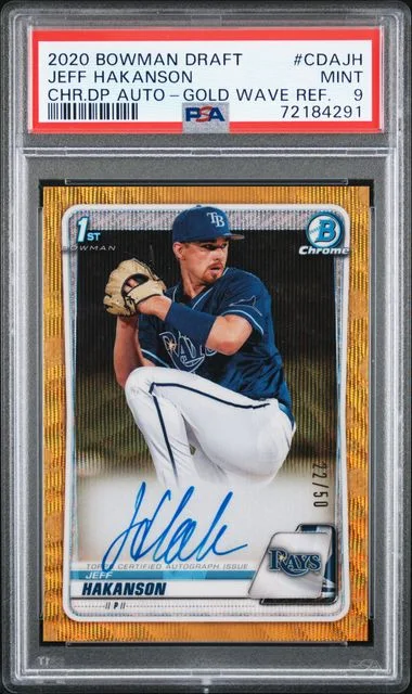 2020 Bowman Draft Jeff Hakanson Chrome Draft Picks Autographs Gold Wave Refractor #CD-AJH card image