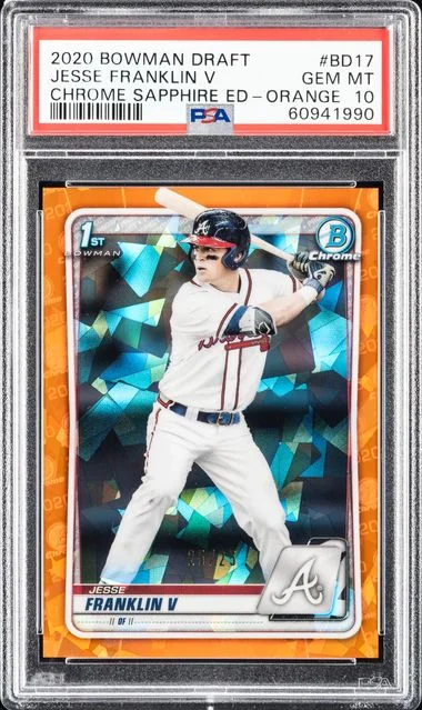 2020 Bowman Draft Jesse Franklin V Chrome Sapphire Edition Orange #BD17 card image