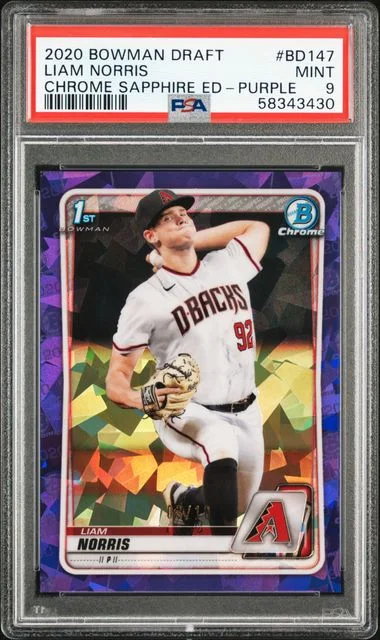 2020 Bowman Draft Liam Norris Chrome Sapphire Edition #BD147 card image