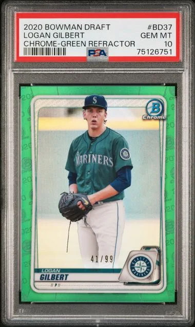 2020 Bowman Draft Logan Gilbert Chrome Green Refractor #BD37 card image