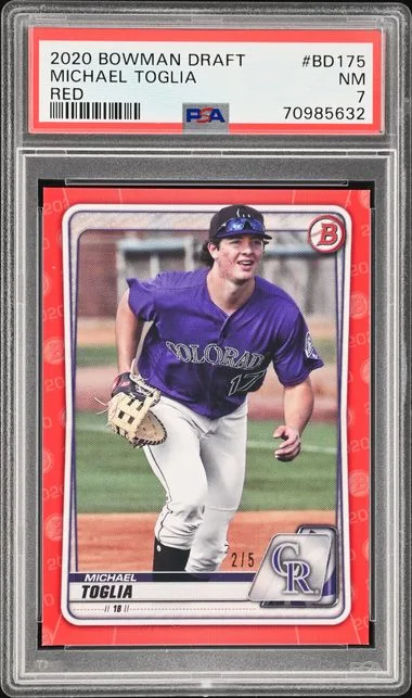 2020 Bowman Draft Michael Toglia Red #BD-175 card image