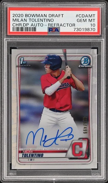 2020 Bowman Draft Milan Tolentino Chrome Draft Picks Autographs Refractor #CDA-MT card image