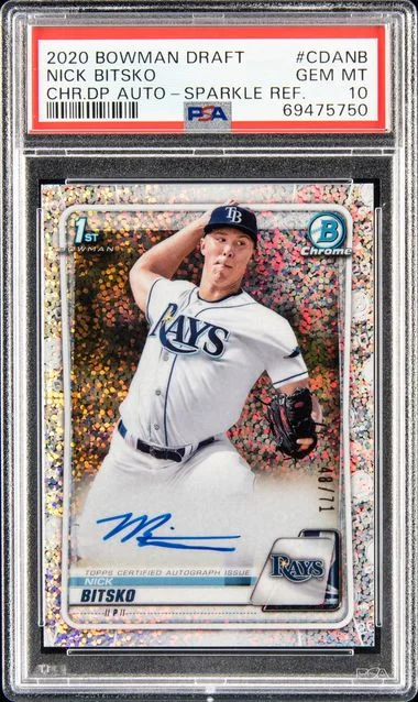 2020 Bowman Draft Nick Bitsko Chrome Draft Picks Autographs Sparkle Refractor #CDANB card image