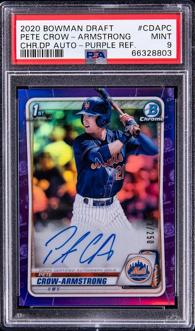 2020 Bowman Draft Pete Crow-Armstrong Chrome Draft Picks Autographs Gold Refractor #CDAPC card image