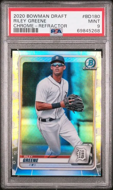 2020 Bowman Draft Riley Greene Chrome Refractor #BD-180 card image