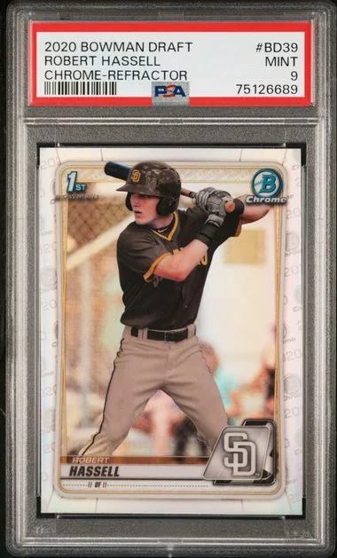 2020 Bowman Draft Robert Hassell Chrome Refractor #BD-39 card image