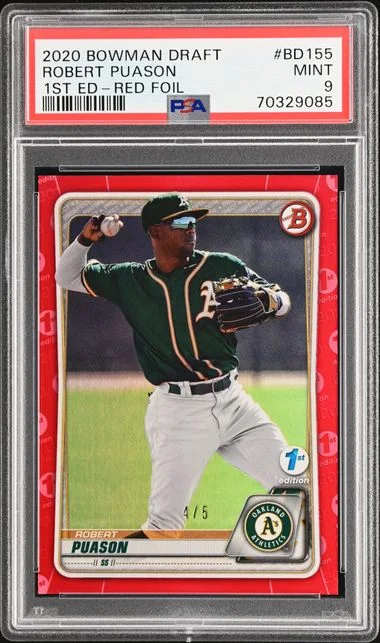 2020 Bowman Draft Robert Puason 1st Edition Red Foil #BD155 card image
