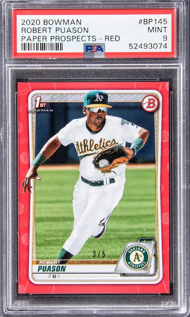 2020 Bowman Draft Robert Puason Paper Prospects Red #BP-145 card image