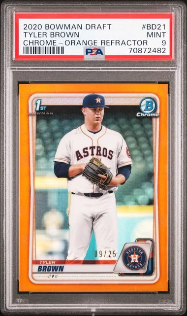 2020 Bowman Draft Tyler Brown Chrome Orange Refractor #BD-21 card image