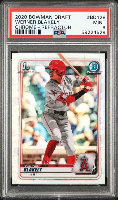 2020 Bowman Draft Werner Blakely Chrome Refractor #BD-128 card image