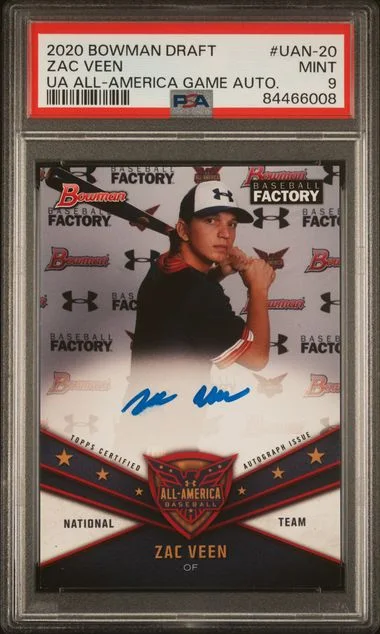 2020 Bowman Draft Zac Veen Under Armour All-America Game Autographs #UAN-20 card image