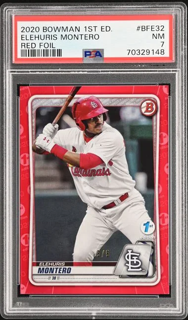 2020 Bowman Elehuris Montero 1st Edition Red Foil #BFE32 card image