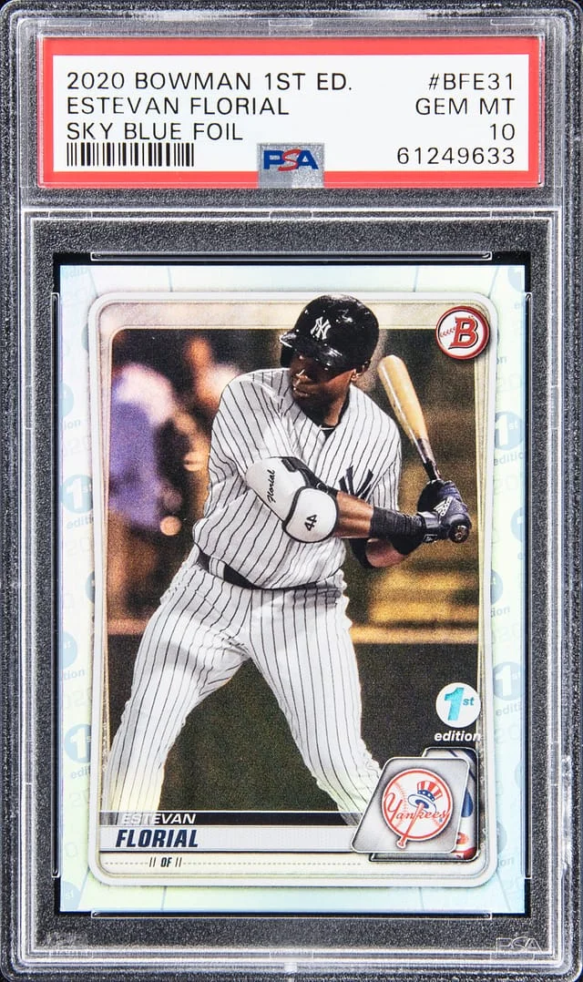 2020 Bowman Estevan Florial 1st Edition Sky Blue Foil #BFE-31 card image