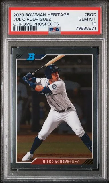 2020 Bowman Heritage Chrome Prospects Rod Julio Rodriguez #no-number card image