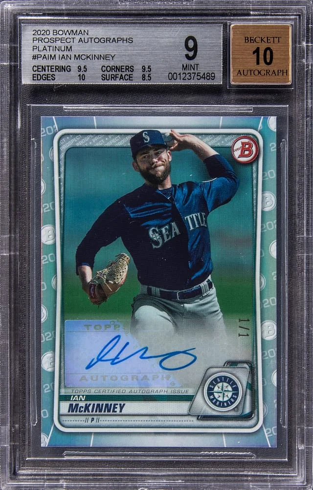 2020 Bowman Ian Mckinney Prospect Autograph Platinum #PA-IM card image