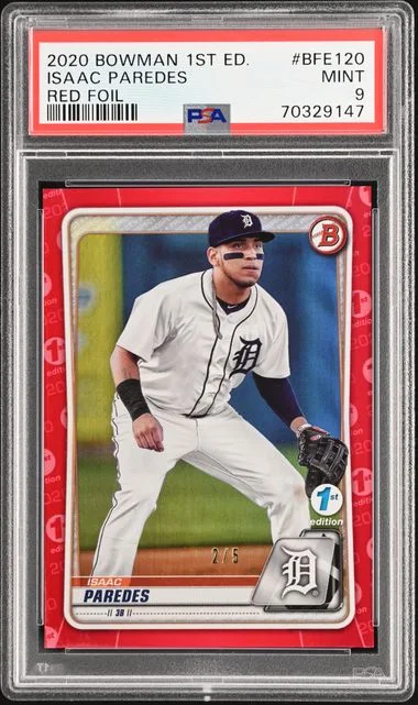 2020 Bowman Isaac Paredes 1st Edition Red Foil #BFE120 card image