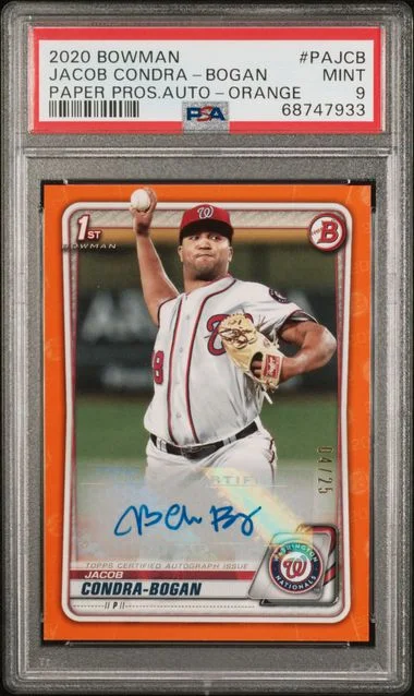 2020 Bowman Jacob Condra-Bogan Paper Prospect Autographs Orange #PA-JCB card image