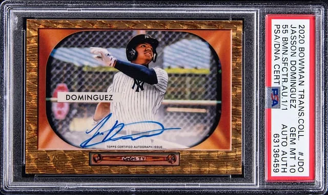 2020 Bowman Jasson Dominguez Transcendent Collection '55 Bowman SuperFractor Autographs #55BSA-JDO card image