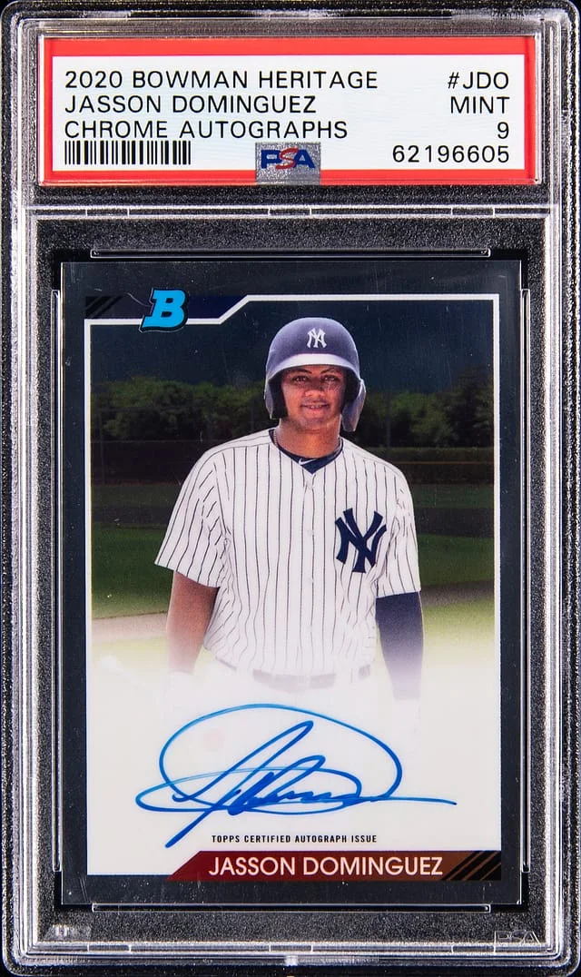 2020 Bowman Jasson Dominguez Heritage Chrome Autographs #92PA-JDO card image
