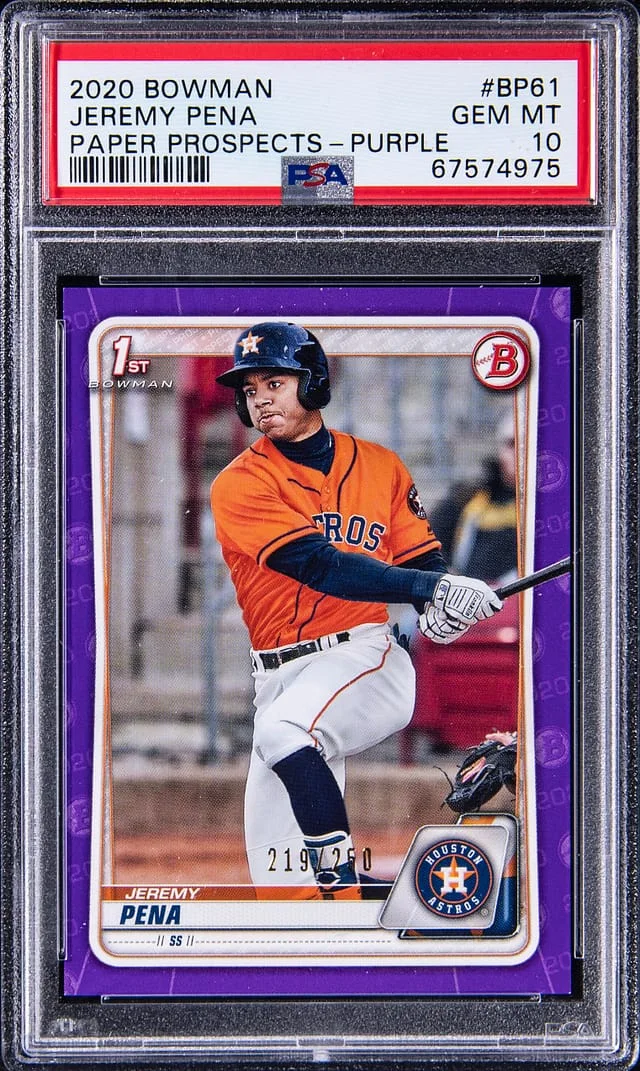 2020 Bowman Jeremy Pena Paper Prospects #BP61 card image