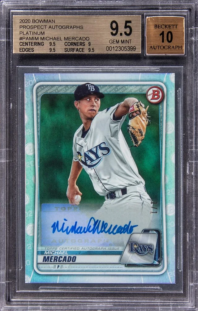 2020 Bowman Michael Mercado Prospect Autograph Platinum #PA-MIM card image