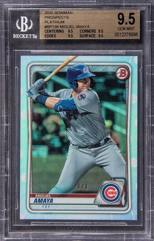 2020 Bowman Miguel Amaya Prospects Platinum #BP-136 card image
