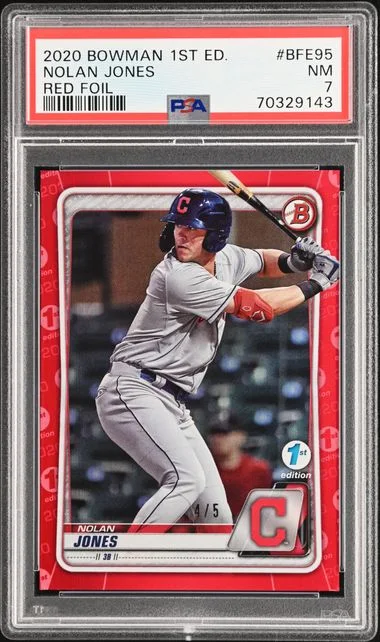 2020 Bowman Nolan Jones 1st Edition Red Foil #BFE95 card image
