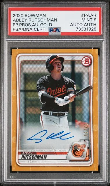 2020 Bowman Paper Prospect Autographs Gold Paar Adley Rutschman #no-number card image