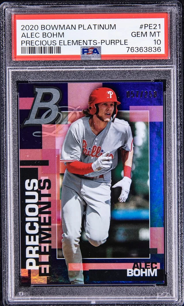 2020 Bowman Platinum Alec Bohm Precious Elements Purple #PE-21 card image