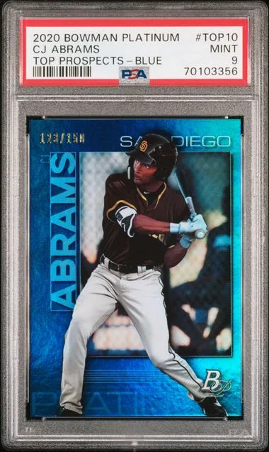 2020 Bowman Platinum CJ Abrams Top Prospects Blue #TOP-10 card image