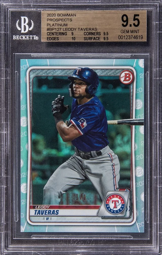 2020 Bowman Platinum Leody Taveras #BP-127 card image