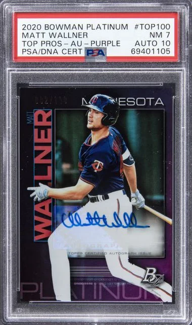 2020 Bowman Platinum Matt Wallner Top Prospects Autographs Purple #TOP-100 card image