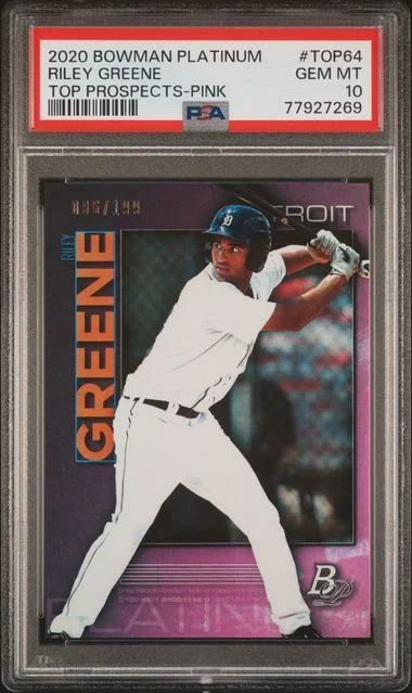 2020 Bowman Platinum Riley Greene Top Prospects Pink #TOP64 card image
