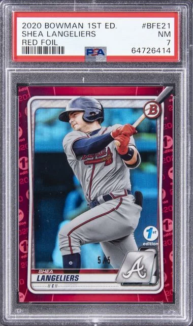2020 Bowman Shea Langeliers 1st Edition Red Foil #BFE-21 card image