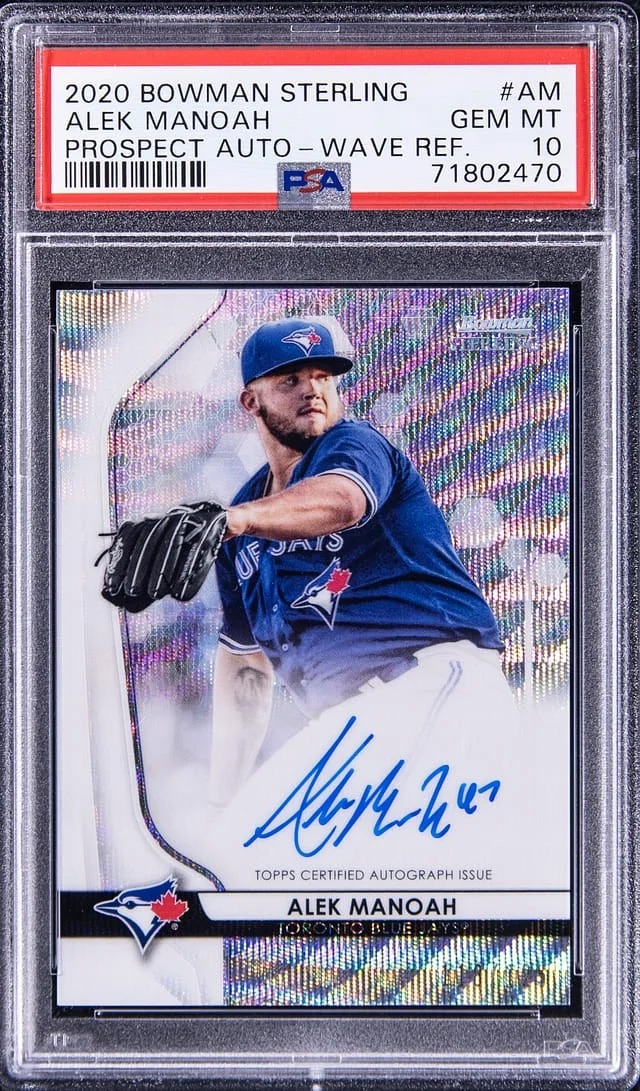 2020 Bowman Sterling Alek Manoah Prospect Autographs Orange Refractor #AM card image