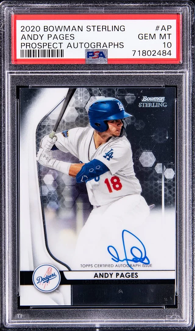 2020 Bowman Sterling Andy Pages Prospect Autographs Sparkle Refractor #AP card image