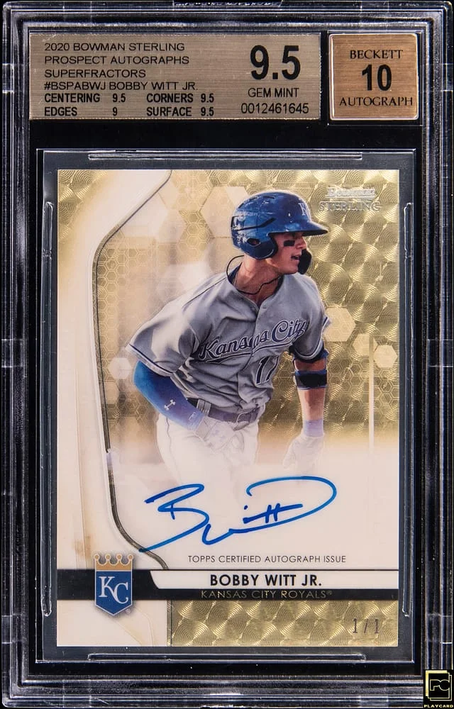 2020 Bowman Sterling Bobby Witt Jr. Prospect Autograph SuperFractors #BSPA-BWJ card image