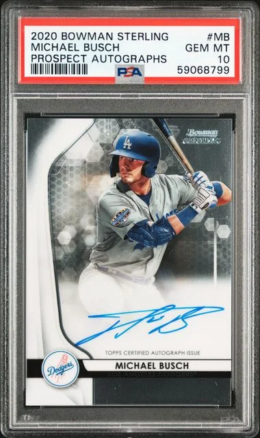 2020 Bowman Sterling Michael Busch Prospect Autographs #MB card image