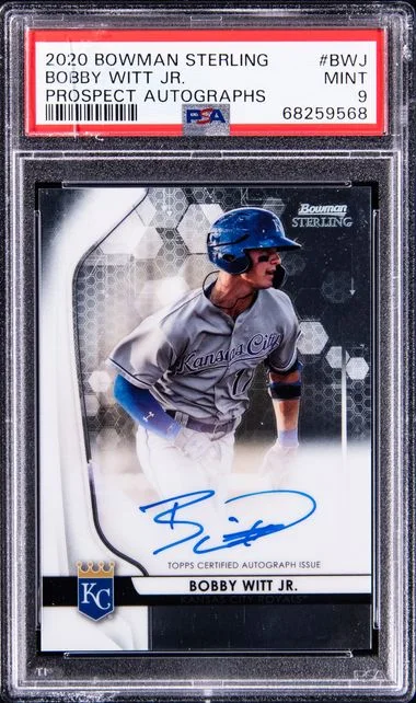 2020 Bowman Sterling Prospect Autographs Bwj Bobby Witt Jr. #no-number card image
