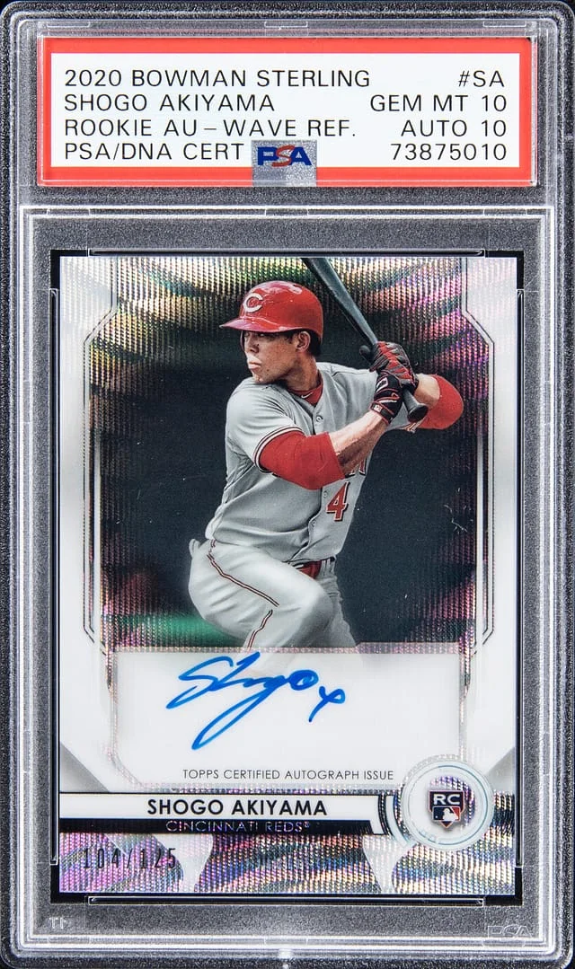 2020 Bowman Sterling Shogo Akiyama Autographs Wave Refractor #SA card image