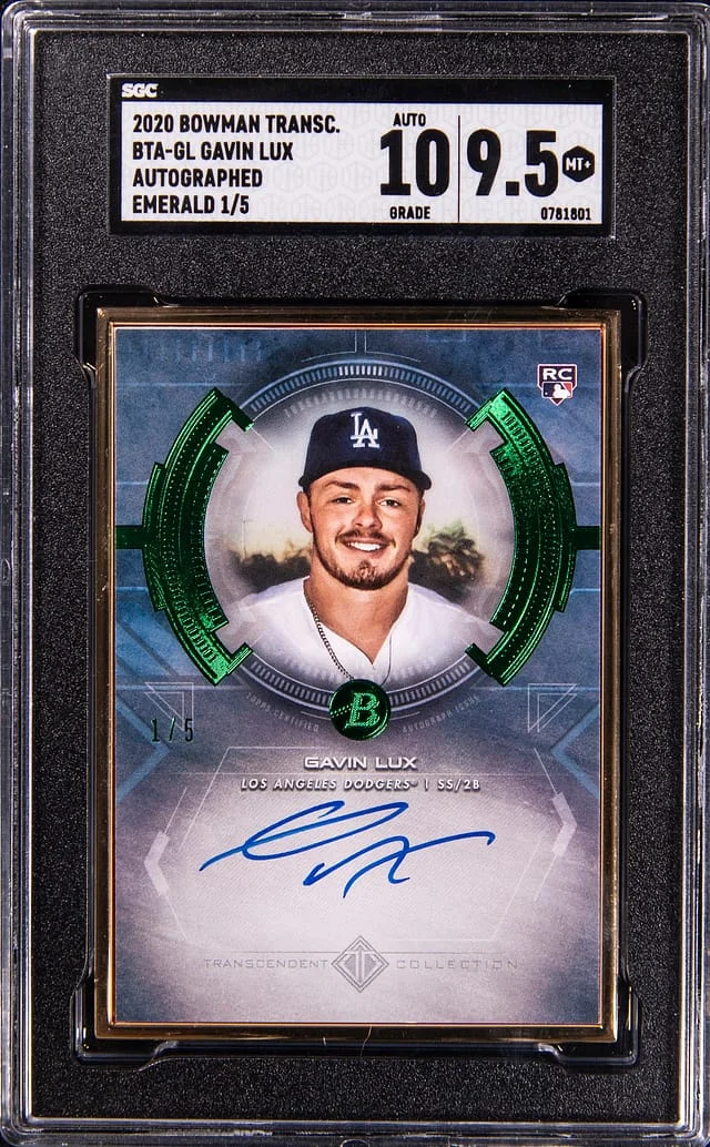 2020 Bowman Transcendent Autographs Emerald BTA-GL Gavin Lux #no-number card image