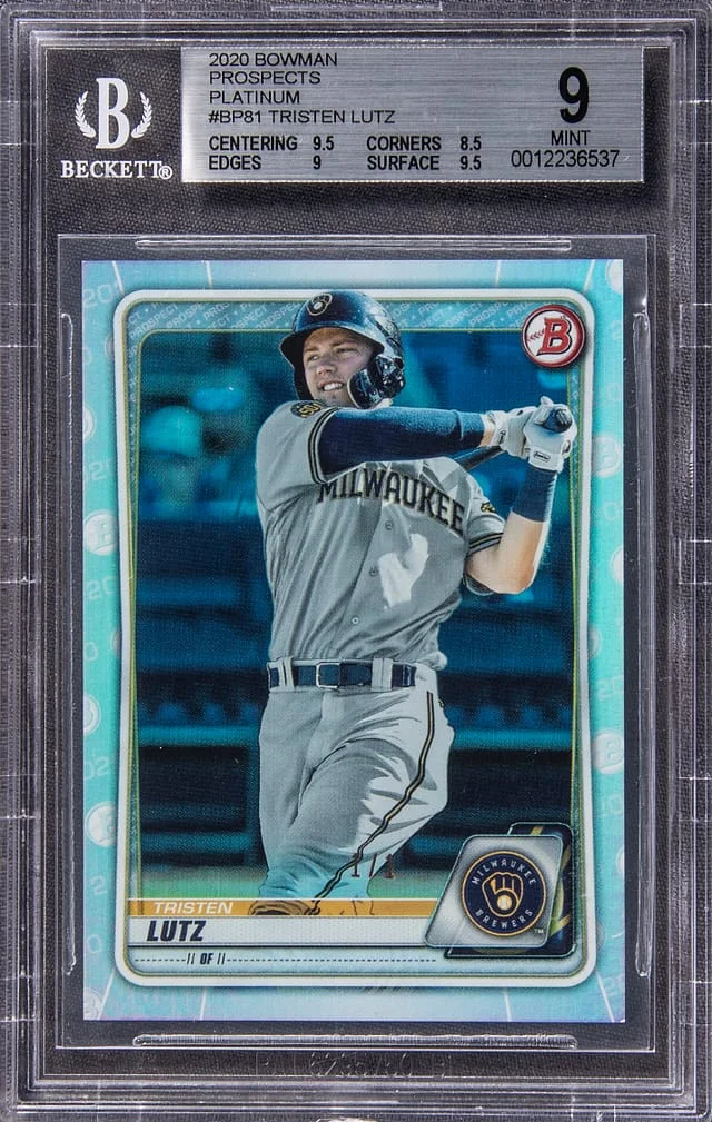 2020 Bowman Tristen Lutz Prospects Platinum #BP-81 card image