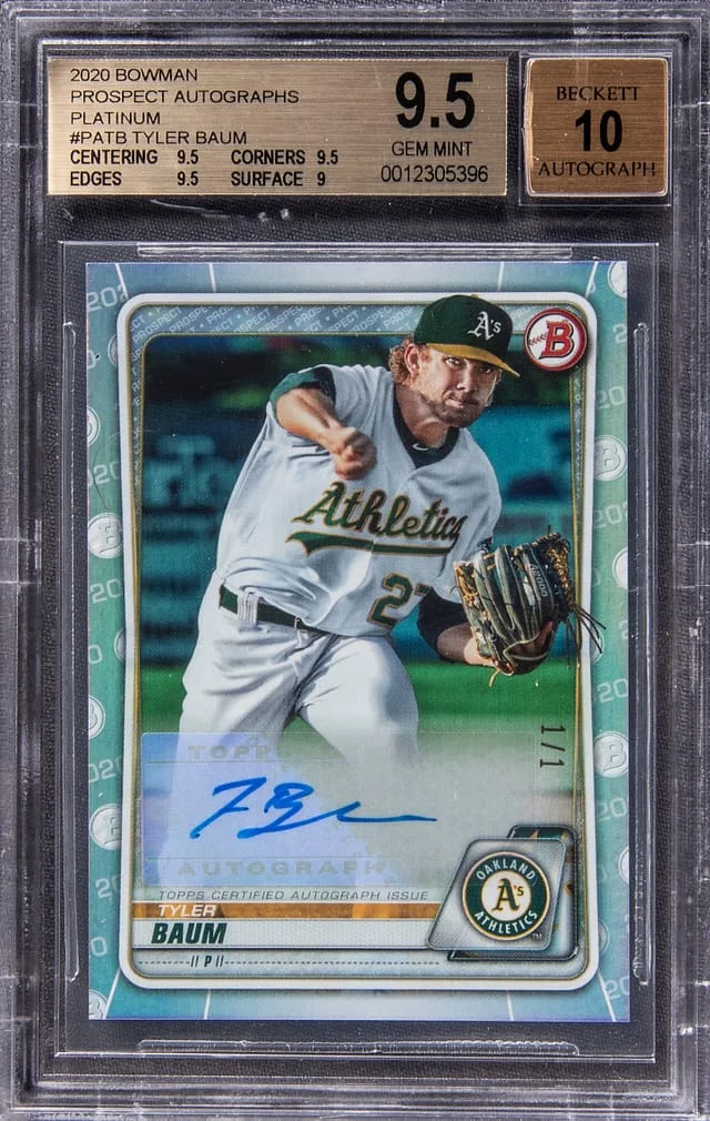 2020 Bowman Tyler Baum Prospect Autograph Platinum #PA-TB card image