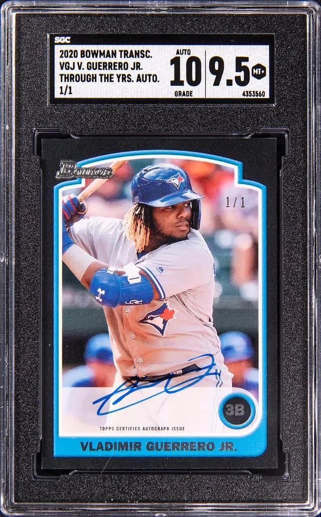 2020 Bowman Vladimir Guerrero Jr. Transcendent Through the Years Autograph #VGJ-2003 card image