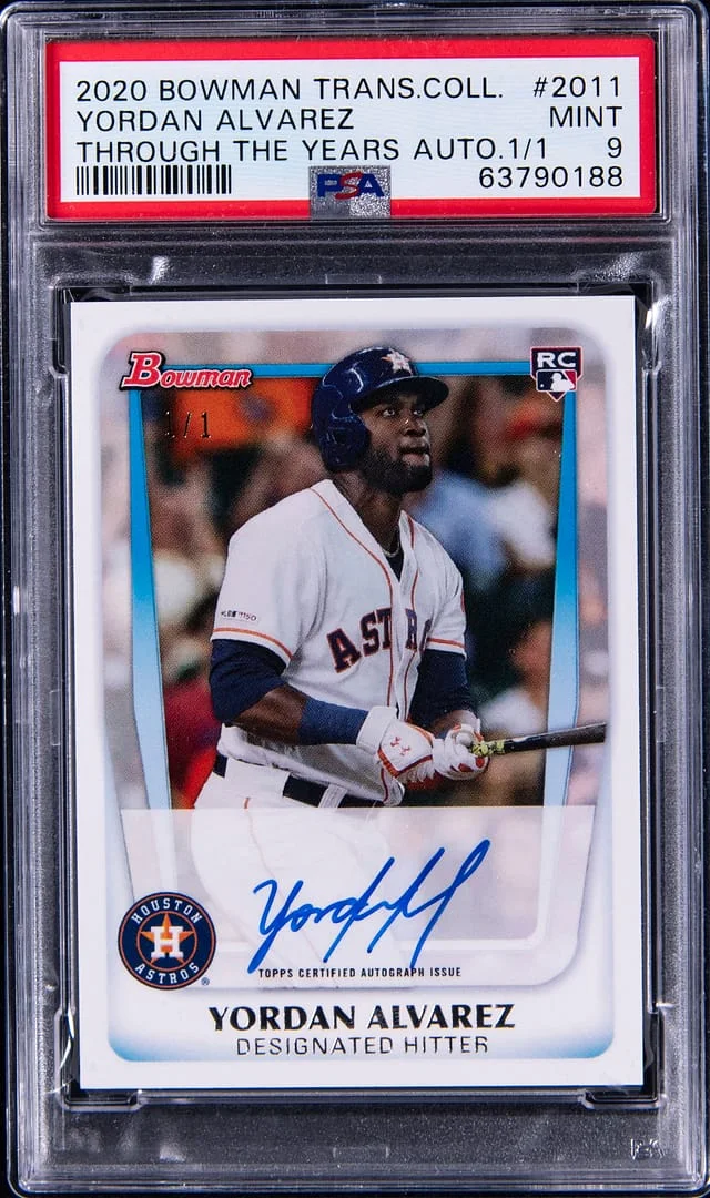 2020 Bowman Yordan Alvarez Transcendent Collection Through The Years Autographs #YA-2011 card image