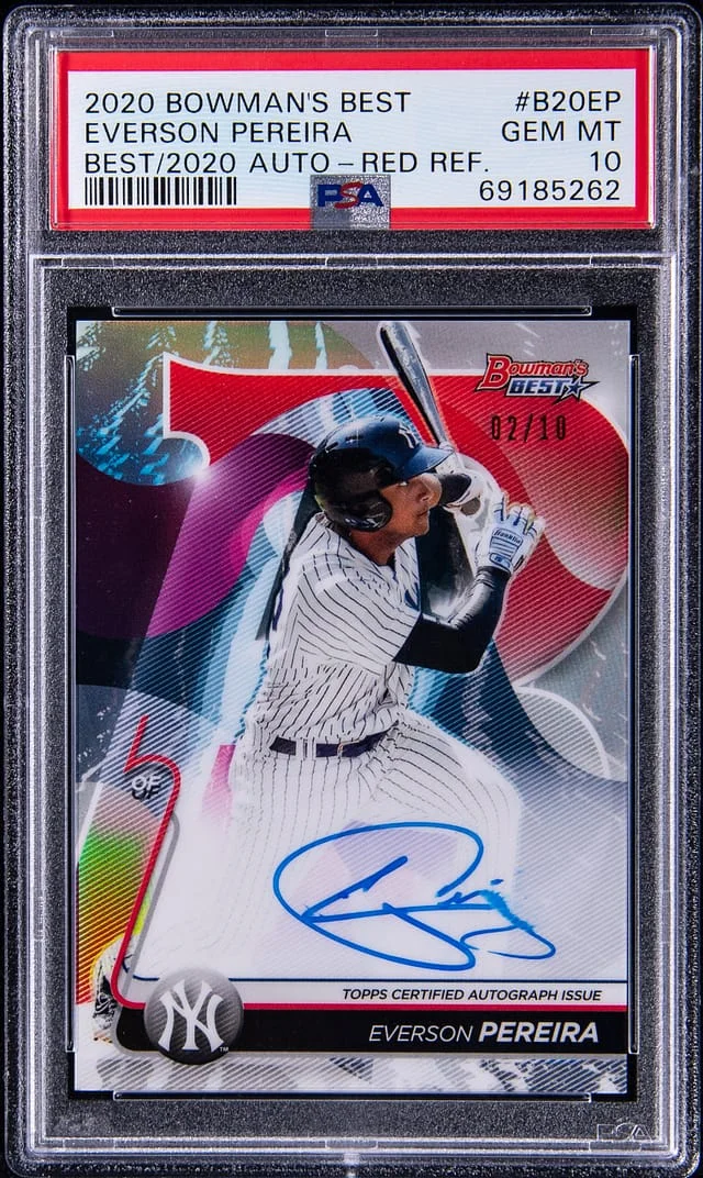 2020 Bowmans Best Autograph Red Refractor Everson Pereira #B20EP card image