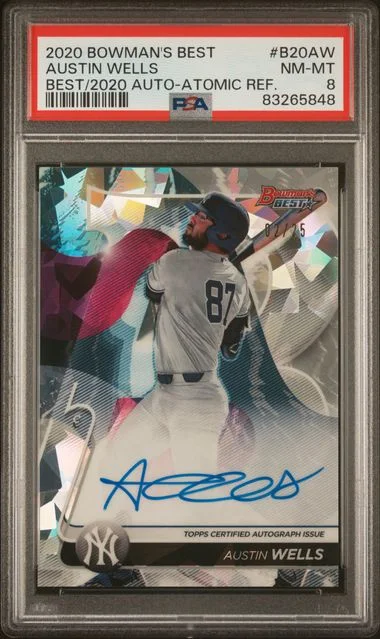 2020 Bowman's Best Autographs Atomic Refractor B20Aw Austin Wells Best Of #2020 card image