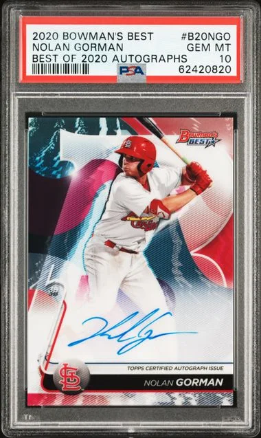 2020 Bowman's Best Autographs B20Ngo Nolan Gorman Best Of #2020 card image
